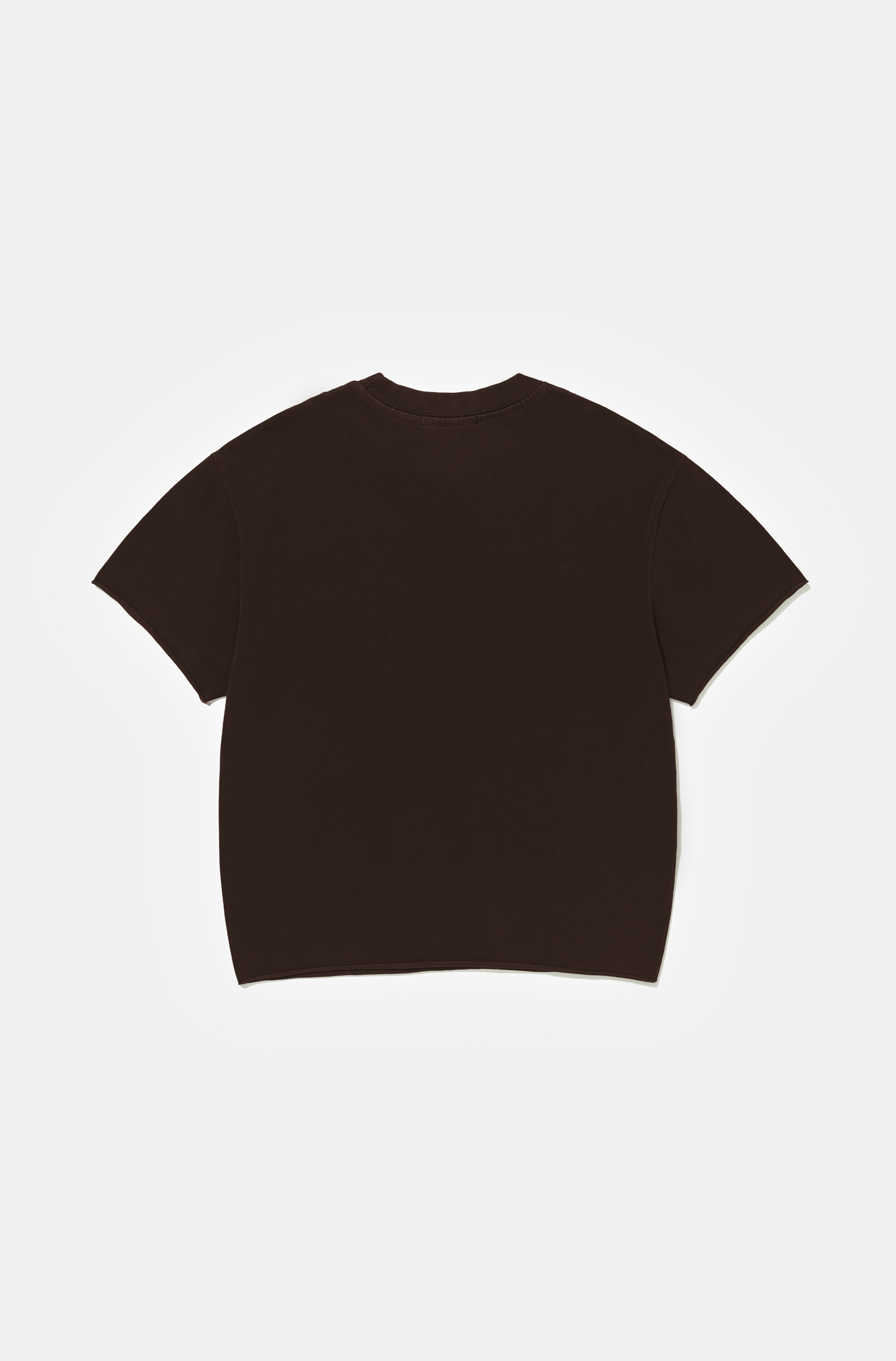 Camiseta Boxy Regular Marrom Corte a Fio