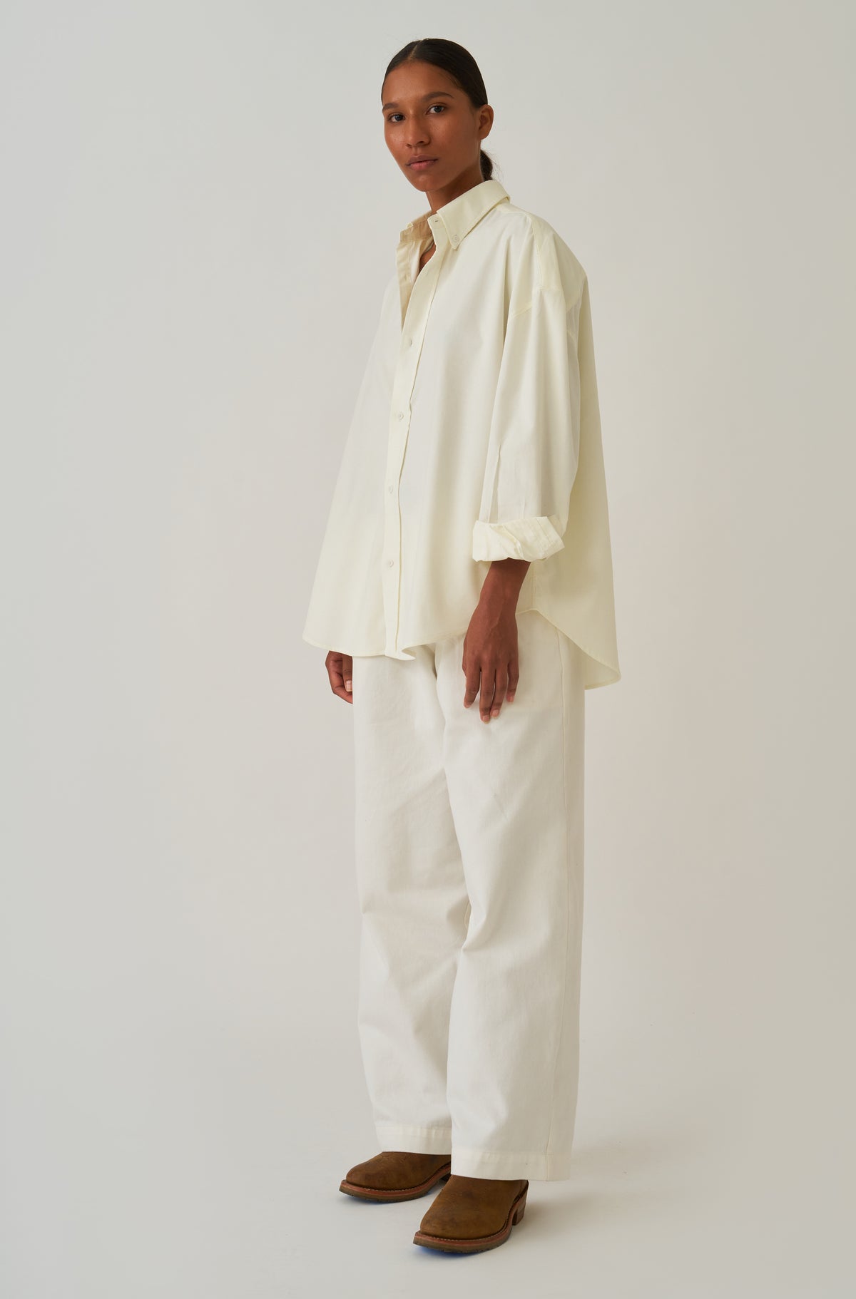 Camisa Oversized Veludo Off-White