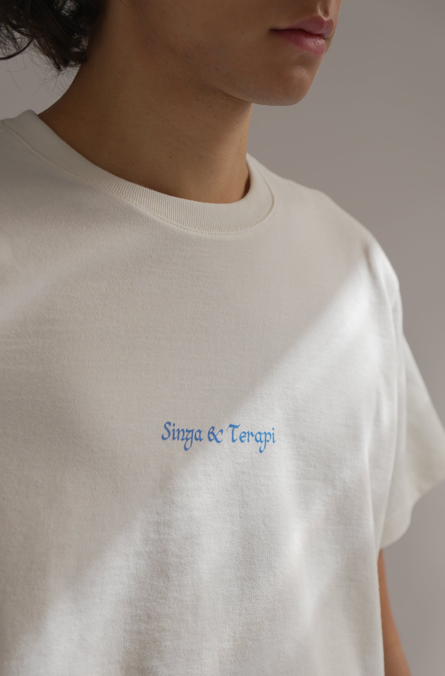 Camiseta Boxy Regular Singa & Terapi Off-white