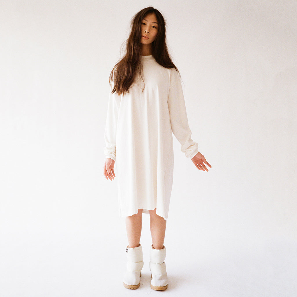 Vestido Gola Alta Cru